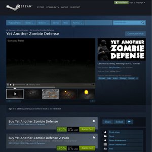 75%OFF Yet Another Zombie Defense Game Deals and Coupons