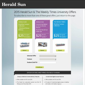 50%OFF 2015 Herald Sun & The Weekly Times University Deals and Coupons
