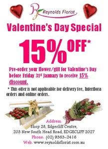 15%OFF Valentines Day Orders Deals and Coupons