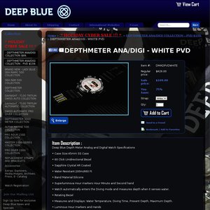 75%OFF Deep Blue Analog and Digital Watch With Depth Meter Deals and Coupons