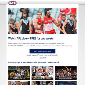 50%OFF AFL Live Pass Deals and Coupons