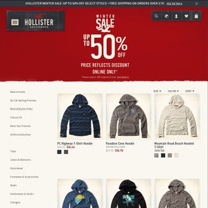50%OFF Hollister Co California Tees Deals and Coupons