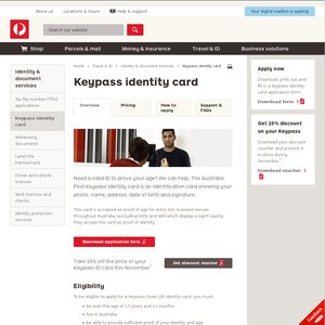 20%OFF  AusPost Keypass Identity card Deals and Coupons