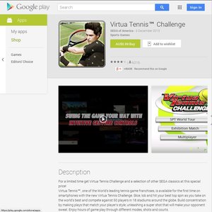 92%OFF Virtua Tennis Challenge Deals and Coupons