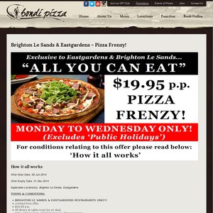 50%OFF Bondi Pizza Deals and Coupons