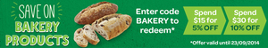 5%OFF all bakery products Deals and Coupons