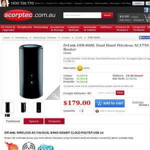 50%OFF D-Link - DIR-868L Wireless AC1750 Router  Deals and Coupons