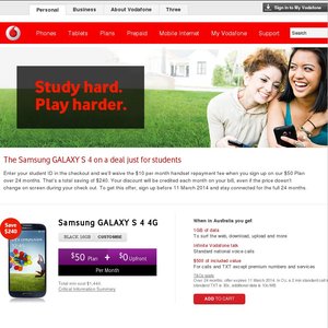 50%OFF Vodafone Samsung GALAXY S4 4G Deals and Coupons