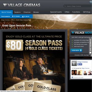 50%OFF Gold Class Season Pass Tickets Deals and Coupons