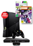50%OFF 250GB Xbox 360 + Kinect Console + 2 Games Deals and Coupons