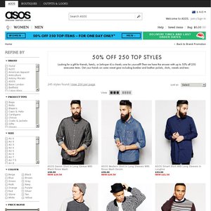 50%OFF 250 Top Style items & gears from ASOS Deals and Coupons