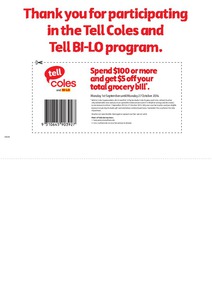 5%OFF (vouchers for) Coles / Bi-Lo products Deals and Coupons