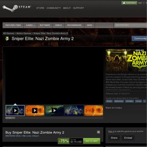 50%OFF Sniper Elite: Nazi Zombie Army 2 Deals and Coupons
