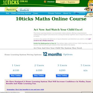 80%OFF Maths Learning System for 1 Year at 10ticks Deals and Coupons