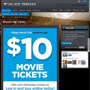 50%OFF Village Cinema movie tickets Deals and Coupons