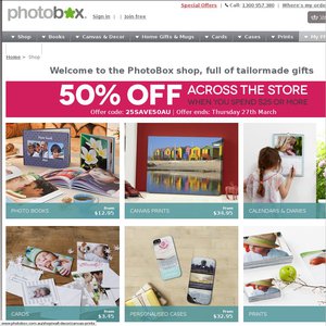 50%OFF personalized gifts from PhotoBox.com.au Deals and Coupons