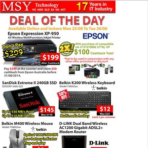50%OFF MSY Deals such as SanDisk Extreme2 240Gb, Dlink AC ADSL2 with Modem, Belkin Wless Mouse Deals and Coupons
