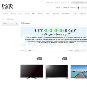 50%OFF Any TV over $499 at David Jones Deals and Coupons