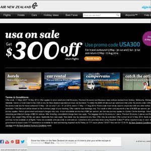 50%OFF Air NZ Flights to USA Deals and Coupons