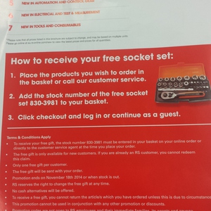 FREE Free Socket Set from RS Australia Deals and Coupons