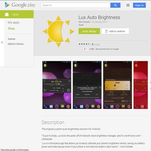 50%OFF Lux Auto Brightness Android App deals Deals and Coupons