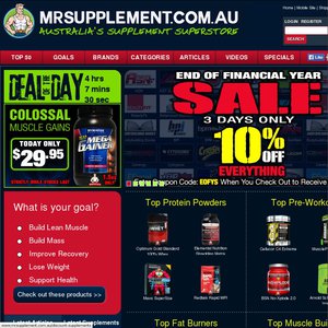 10%OFF all items at Mr. Supplement Deals and Coupons