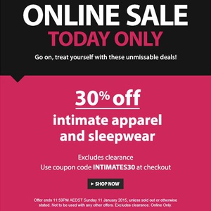 30%OFF Intimate Apparel & Sleepwear Deals and Coupons
