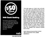 50%OFF $50 for NAB Banking Account Deals and Coupons