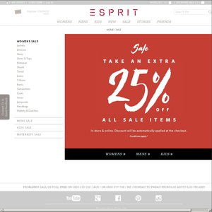 25%OFF Esprit clothing and accessories Deals and Coupons
