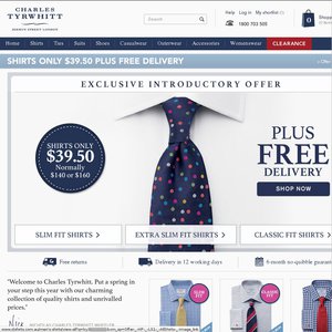 50%OFF Charles Tyrwhitt Shirts Deals and Coupons