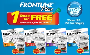 50%OFF  FRONTLINE PLUS for Dogs 6's,  + Free Extra Dose Deals and Coupons