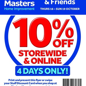 10%OFF Masters items  Deals and Coupons