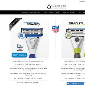 50%OFF USA Made 5 Blade Razors (4 New Cartridges + Ergonomic Handle) Deals and Coupons