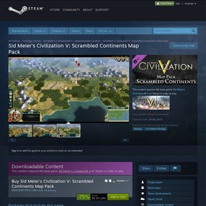 75%OFF Civilization V: Scrambled Continents Map Pack Deals and Coupons