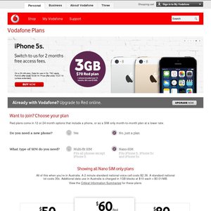 50%OFF Vodafone Red Deals and Coupons