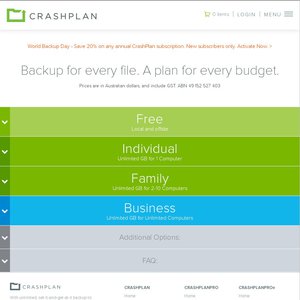 20%OFF Crashplan Unlimited CLoud Back Up Deals and Coupons