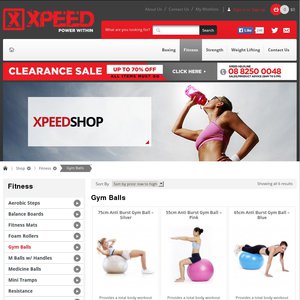 50%OFF Xpeed Commercial Gym Ball 55/65/75CM Deals and Coupons