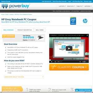 50%OFF HP ENVY Laptop - Core i5 / 8GB RAM / 256 SSD Deals and Coupons