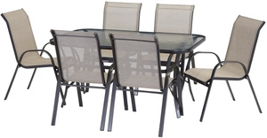 50%OFF Palma 7 Piece Brown Dining Setting Deals and Coupons
