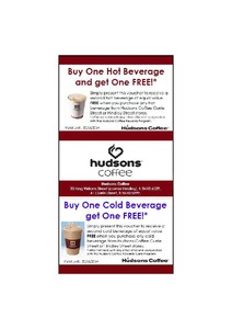 50%OFF Hudsons Coffee Deals and Coupons
