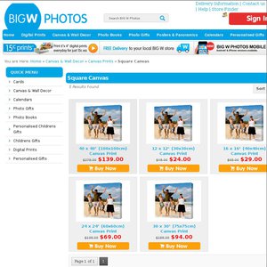 50%OFF BigW Photos Square Canvas Prints Deals and Coupons