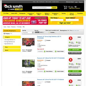 20%OFF Panasonic TVs Deals and Coupons