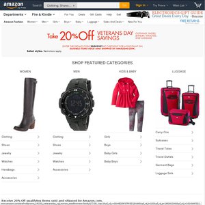 20%OFF Clothing,Shoes,Jewelry,Watches,Luggage Deals and Coupons