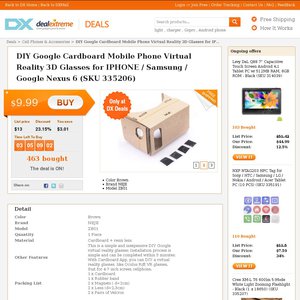 50%OFF Unofficial Google Cardboard VR Kit Deals and Coupons
