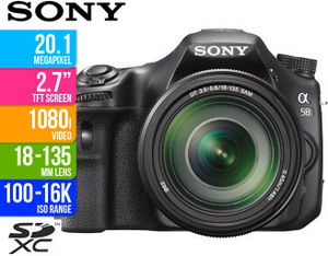 50%OFF Sony A58M 20.1 MP Camera with 18-135 Lense Deals and Coupons