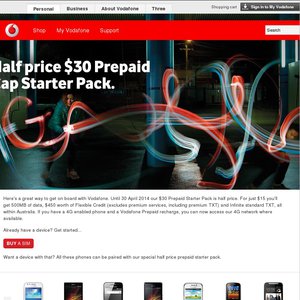 50%OFF Vodafone: Prepaid Starter Pack Deals and Coupons