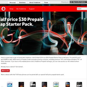 50%OFF Vodafone: Prepaid Starter Pack Deals and Coupons