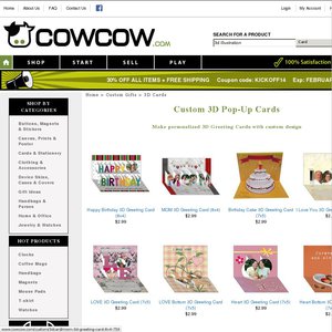 33%OFF Custom 3D Pop-up Greeting Cards Deals and Coupons