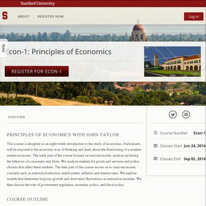 FREE Principles of Economics Stanford University Online Course Deals and Coupons