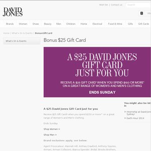 50%OFF Men's or Women's Clothing at David Jones Deals and Coupons